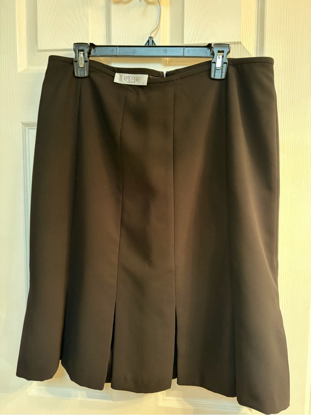 Kasper Black A-Line Pleated Knee Skirt